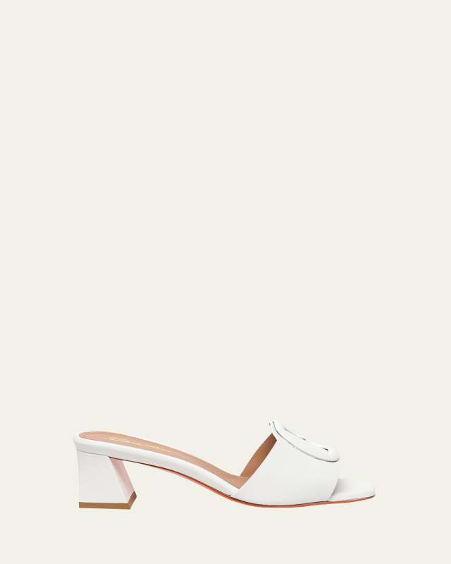Marta Leather Buckle Mule Sandals